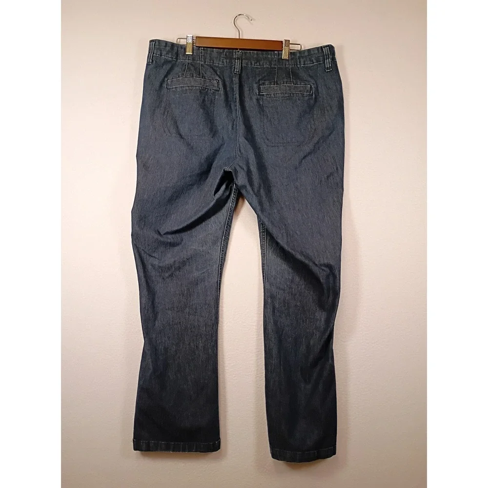 Classic Riders by Lee Womens 18 M Dark Wash Indigo Stretch Straight Leg Pants